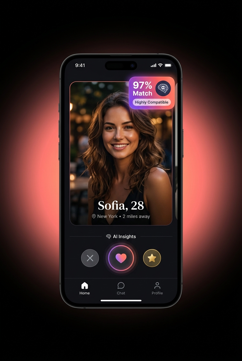 MatchMind app showing AI match score